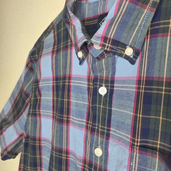 St. John's Bay Comfort Flex No Tuck Button-Down Preppy  Plaid Shirt Men LG Multi - Picture 4 of 8